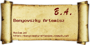 Benyovszky Artemisz névjegykártya